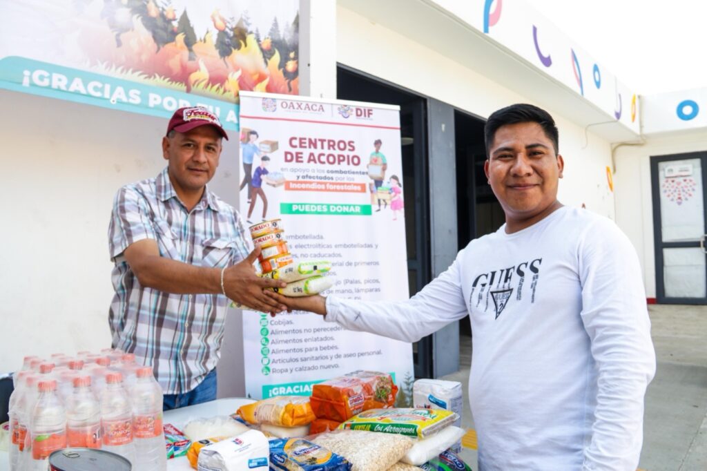 Instala DIF Oaxaca centro de acopio en favor de comunidades afectadas por incendios