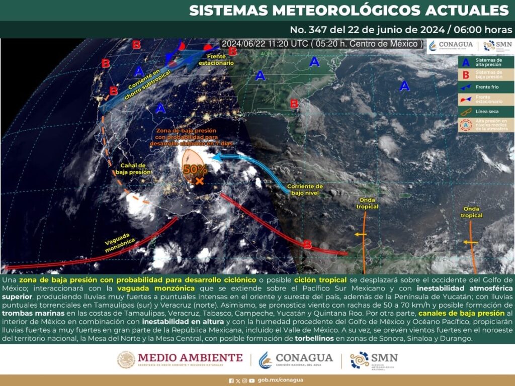 Este sábado persistirán las lluvias en todo el estado