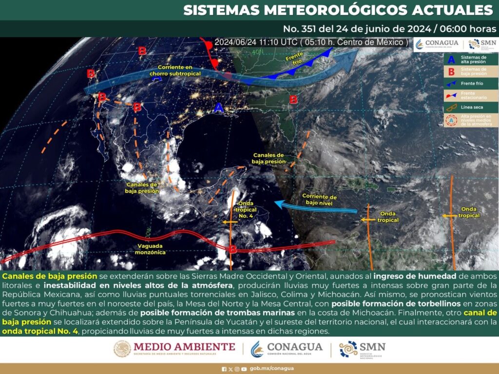 Se presentarán lluvias y tormentas para Oaxaca durante el inicio de semana