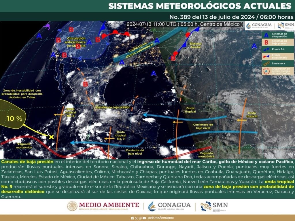 Para este sábado se prevén lluvias en gran parte de Oaxaca