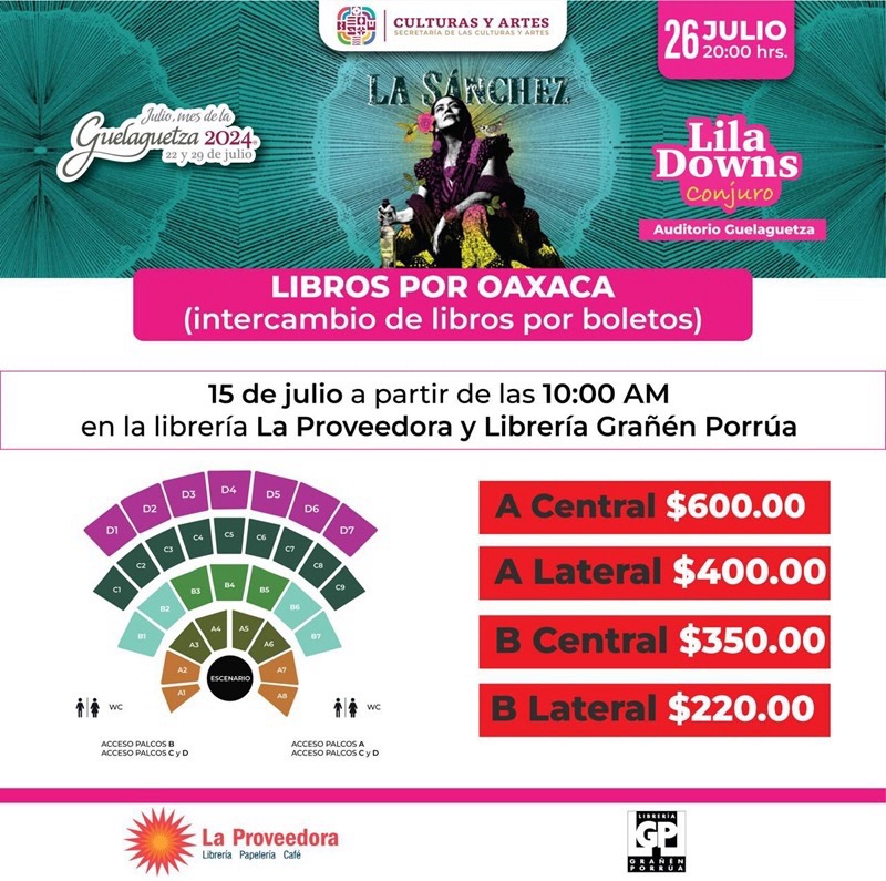 Invitan a intercambiar libros por boletos para conciertos de la Guelaguetza